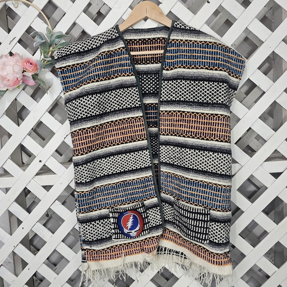 Vintage Serape Vest with 1991 Grateful Dead Patch One Size - Picture 1 of 5